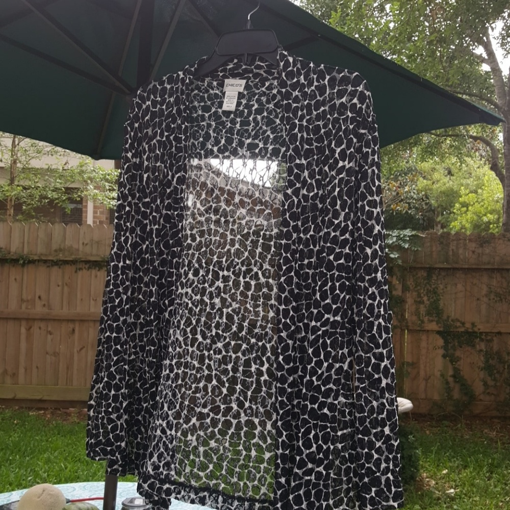 Beautiful black and white sheer cardigan